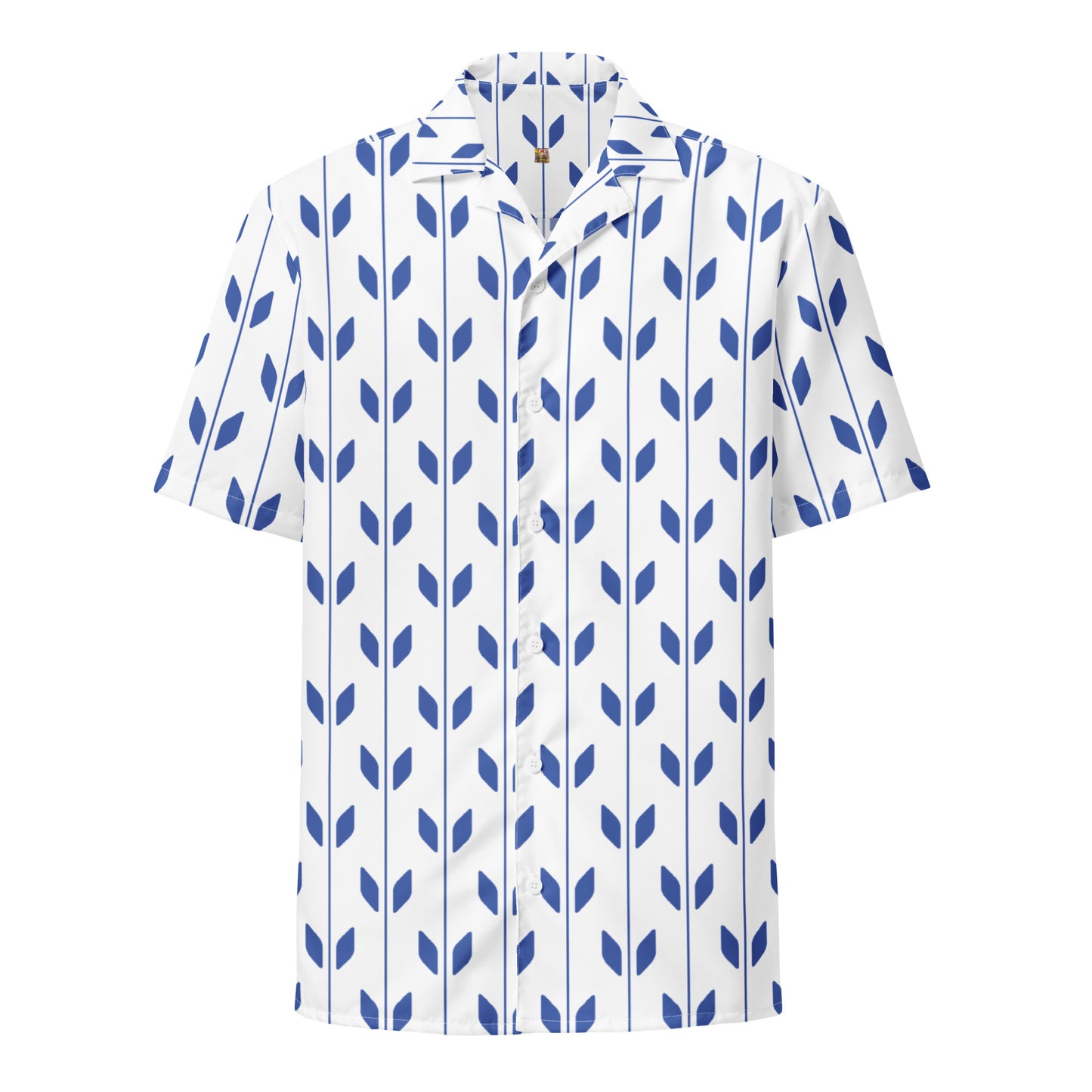 Elegant Blue Leaf Button-Up Shirt! Perfect for all occasions, this versatile piece blends timeless design with breathable comfort. Explore your style today!