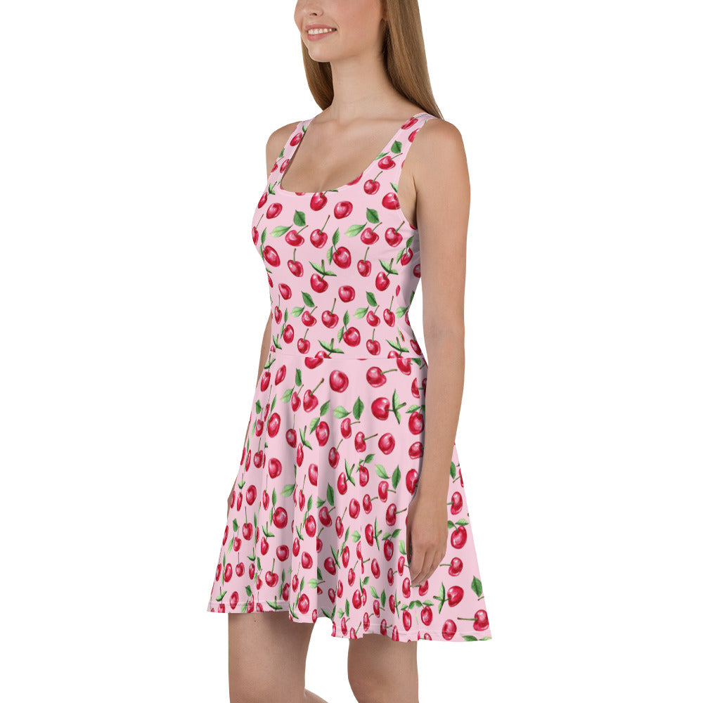 Add a pop of fun to your summer wardrobe with this cherry-print skater dress! Lightweight, playful, versatile & perfect for sunny outings and casual occasions.