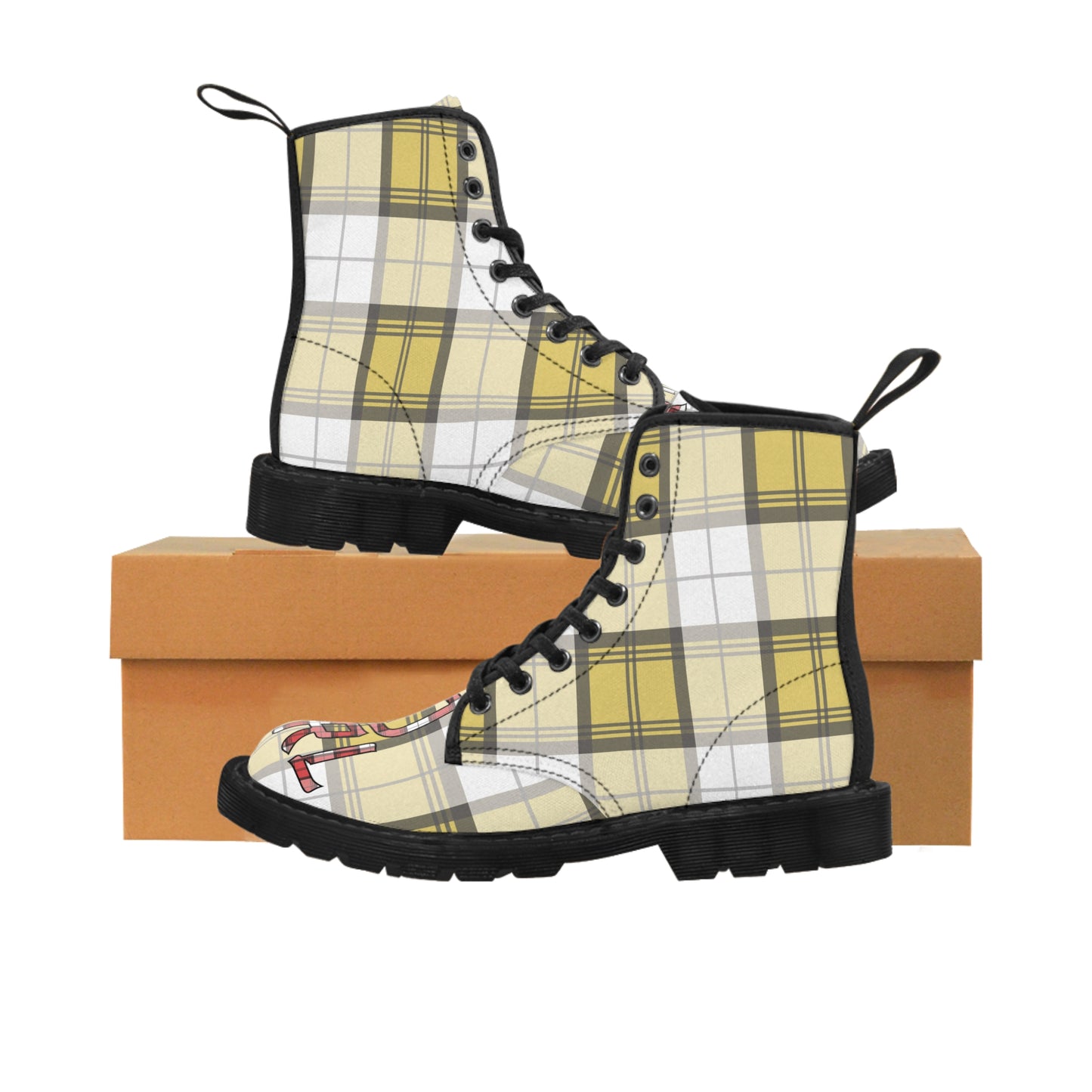 Women's Plaid Boots, Bad Girl Boots, Punk Rock Boots, Edgy Footwear, Rebellious Boots