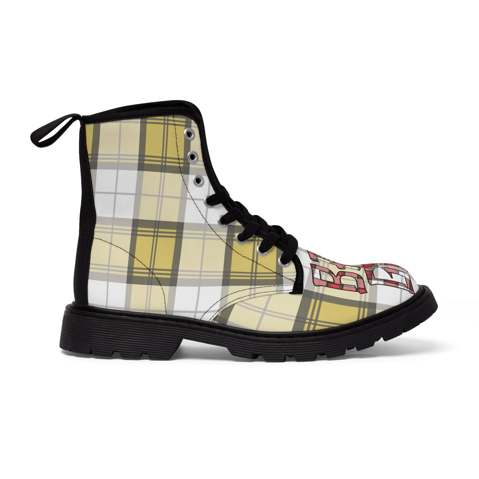 Women's Plaid Boots, Bad Girl Boots, Punk Rock Boots, Edgy Footwear, Rebellious Boots