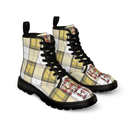 Women's Plaid Boots, Bad Girl Boots, Punk Rock Boots, Edgy Footwear, Rebellious Boots