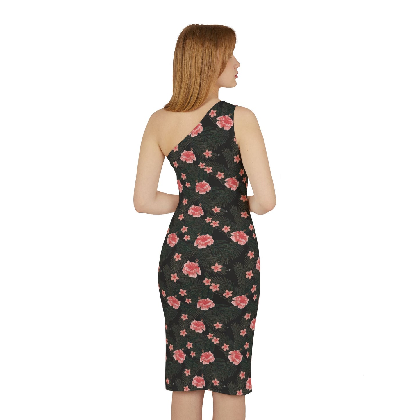 Formal black evening dress, Black Floral LOVE dress, Cocktail Party Dress, Black dress for special occassions, Black dress with floral print, flower dress, love dress, Chic single shoulder evening gown, Boho Chic dress, Black evening statement dress