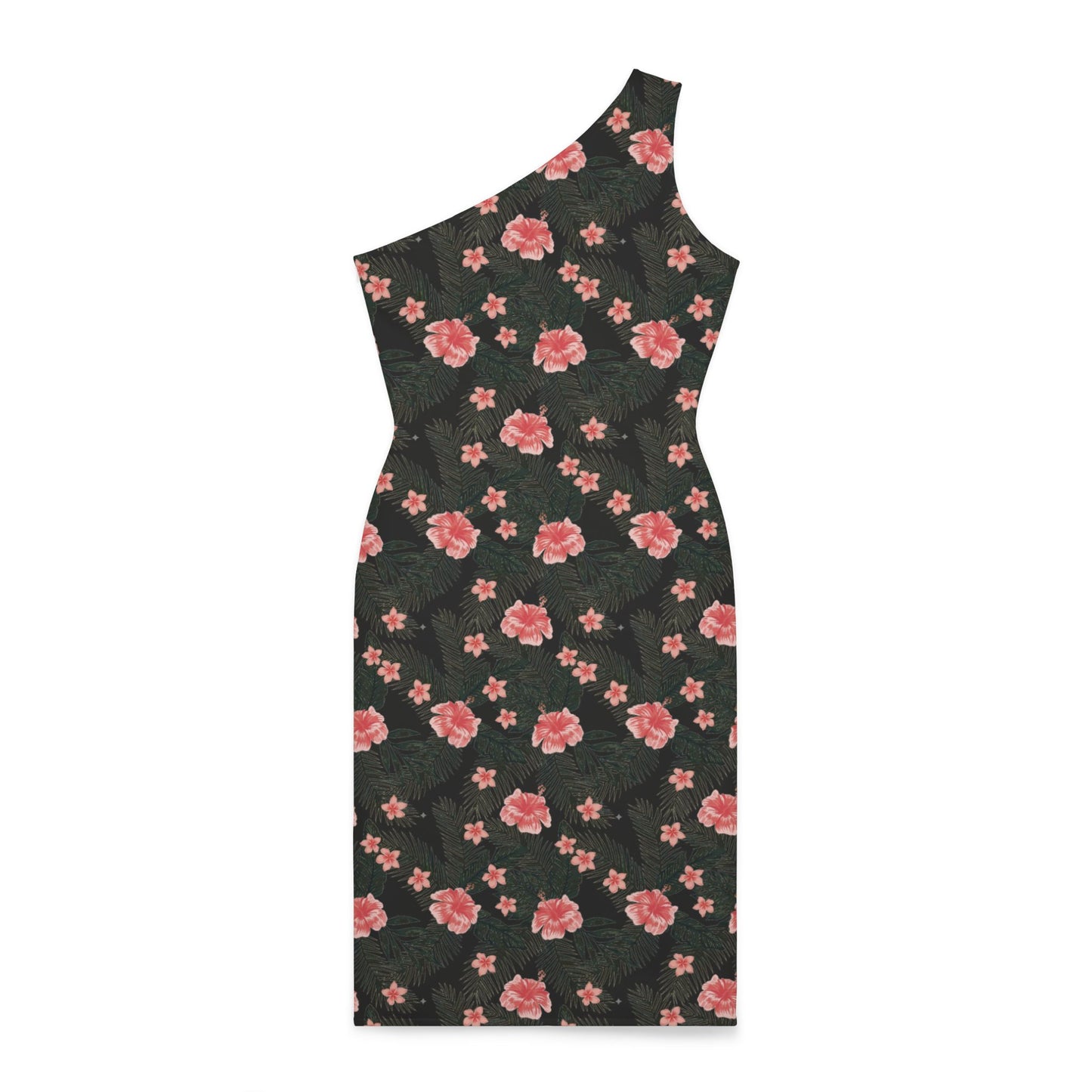 Formal black evening dress, Black Floral LOVE dress, Cocktail Party Dress, Black dress for special occassions, Black dress with floral print, flower dress, love dress, Chic single shoulder evening gown, Boho Chic dress, Black evening statement dress