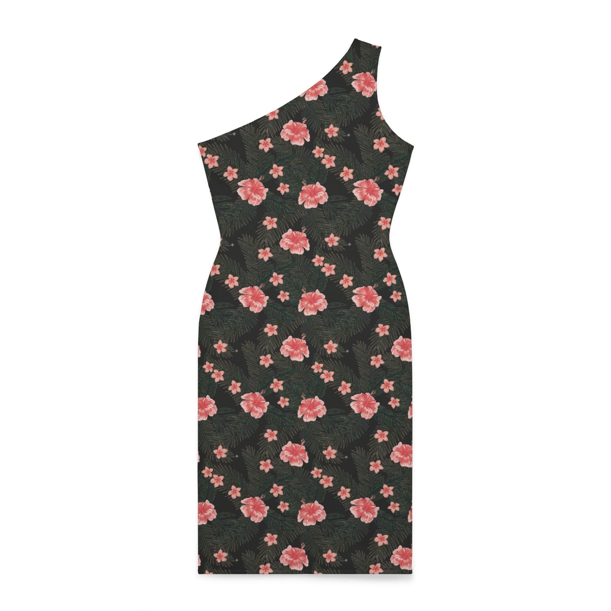 Formal black evening dress, Black Floral LOVE dress, Cocktail Party Dress, Black dress for special occassions, Black dress with floral print, flower dress, love dress, Chic single shoulder evening gown, Boho Chic dress, Black evening statement dress