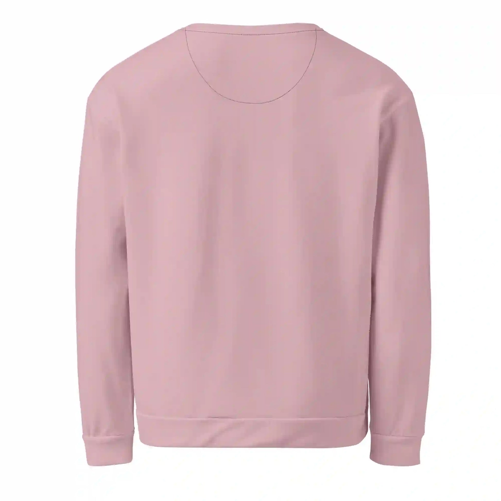 Rear view of the 'City Glamour Muse' sweatshirt, showing the solid soft pink back, as the graphic design is only on the front.