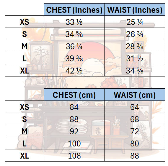 Haven of Dreams - Crop Top Size Chart