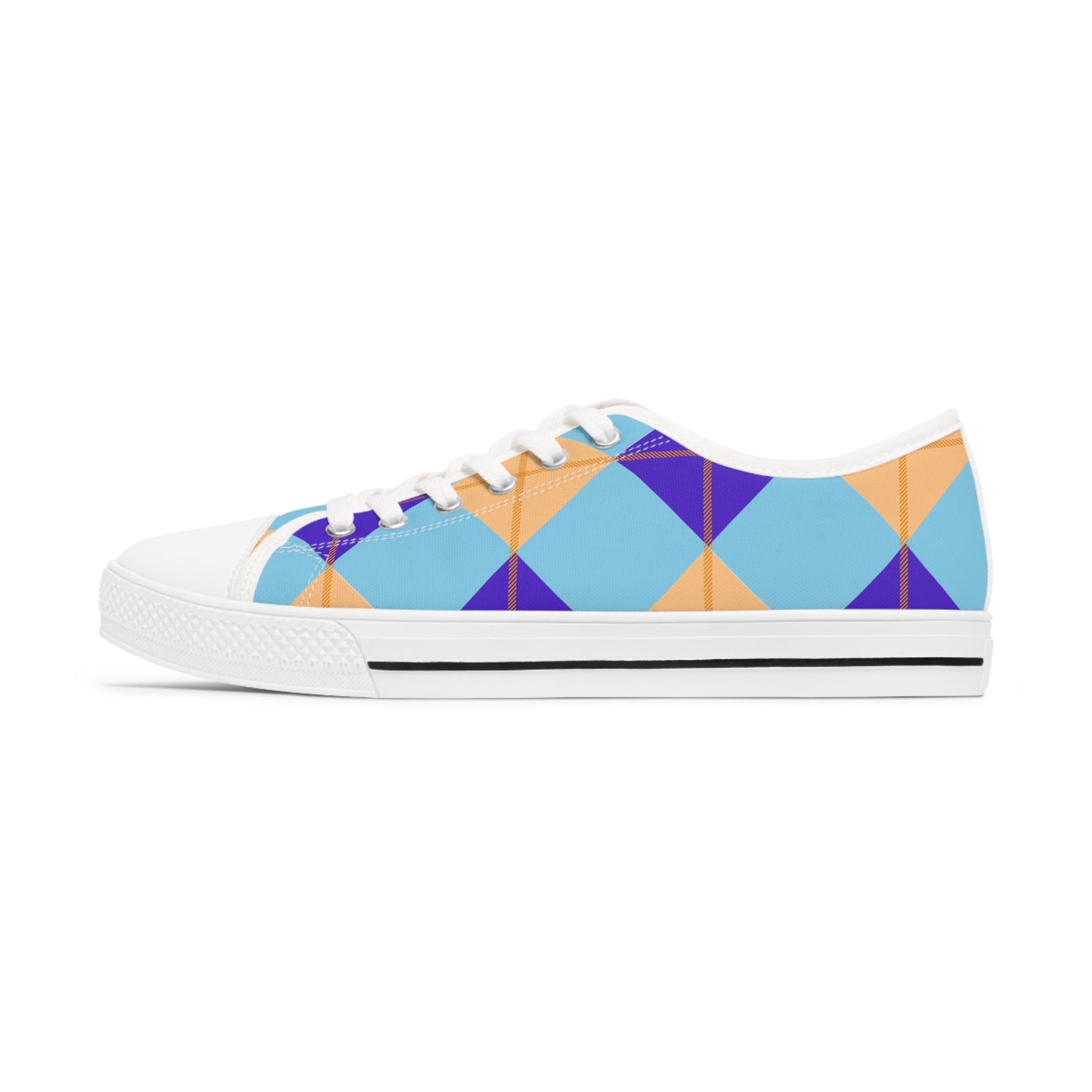 Custom Chequered Sneakers for Women, outside