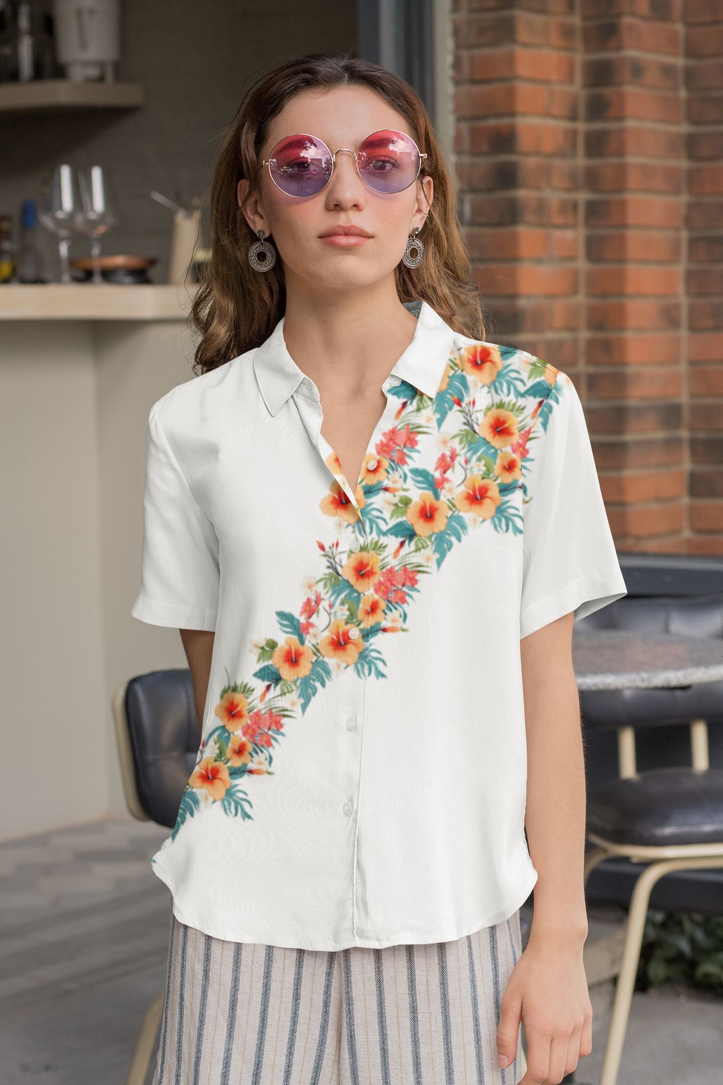 Summer Top, Summer flower, Summer Blouse, Floral Shirt, Blouse, Floral Slash, Womens Floral Shirt, Womens Floral Blouse, Floral Top, Flower Top, Flower Shirt, Flower Summer Shirt, Floral Summer Shirt