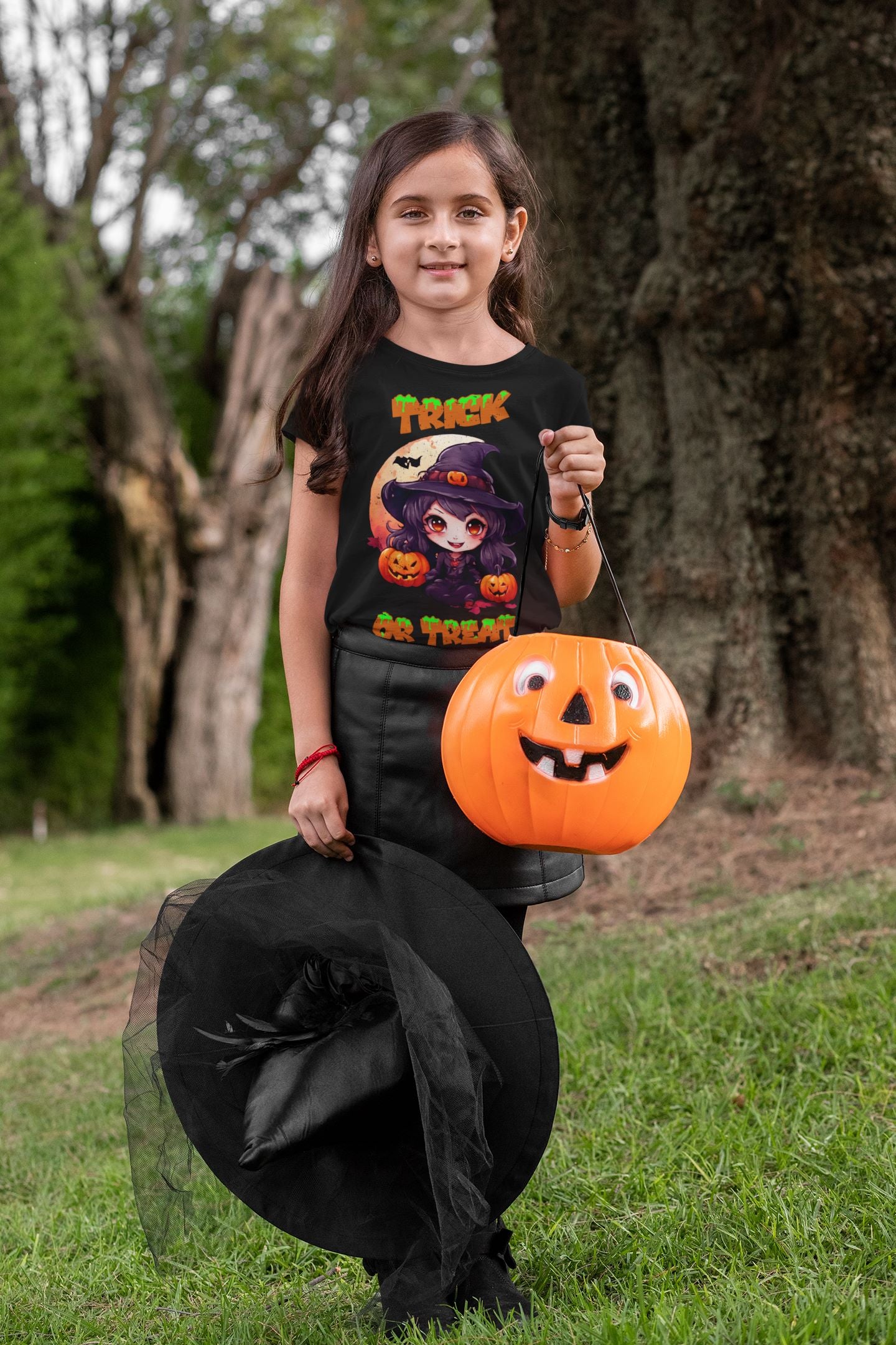 Witch Tee, T-shirts, Kids' Clothing, Kids Halloween Tee, Kids Halloween Costume, Kawaii Witch, Halloween Tee