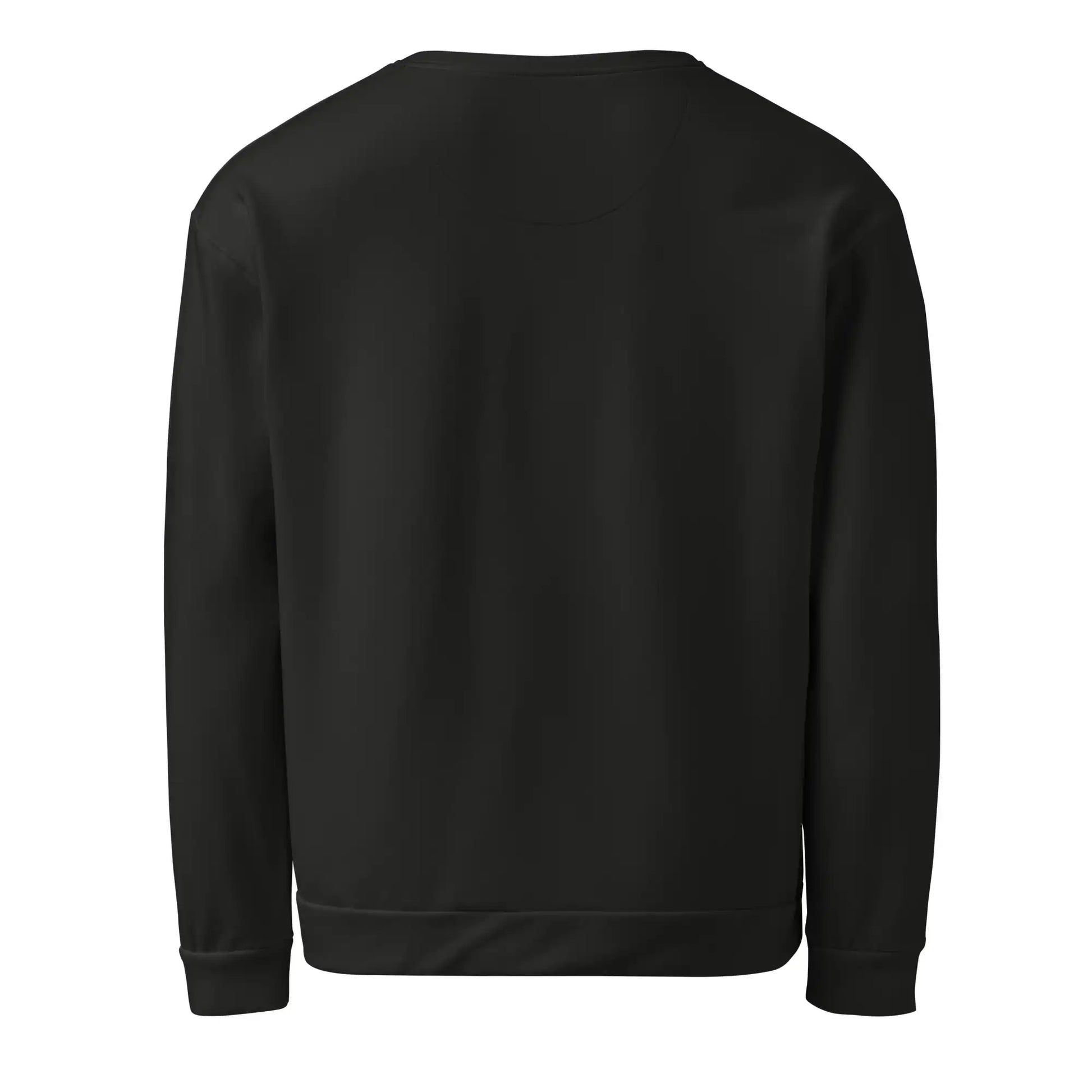 Rear view of the 'Mod Muse' sweatshirt, showing the solid black back, as the graphic design is only on the front.