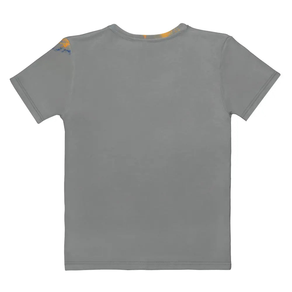 Flat back view of a plain grey Women's T-Shirt.