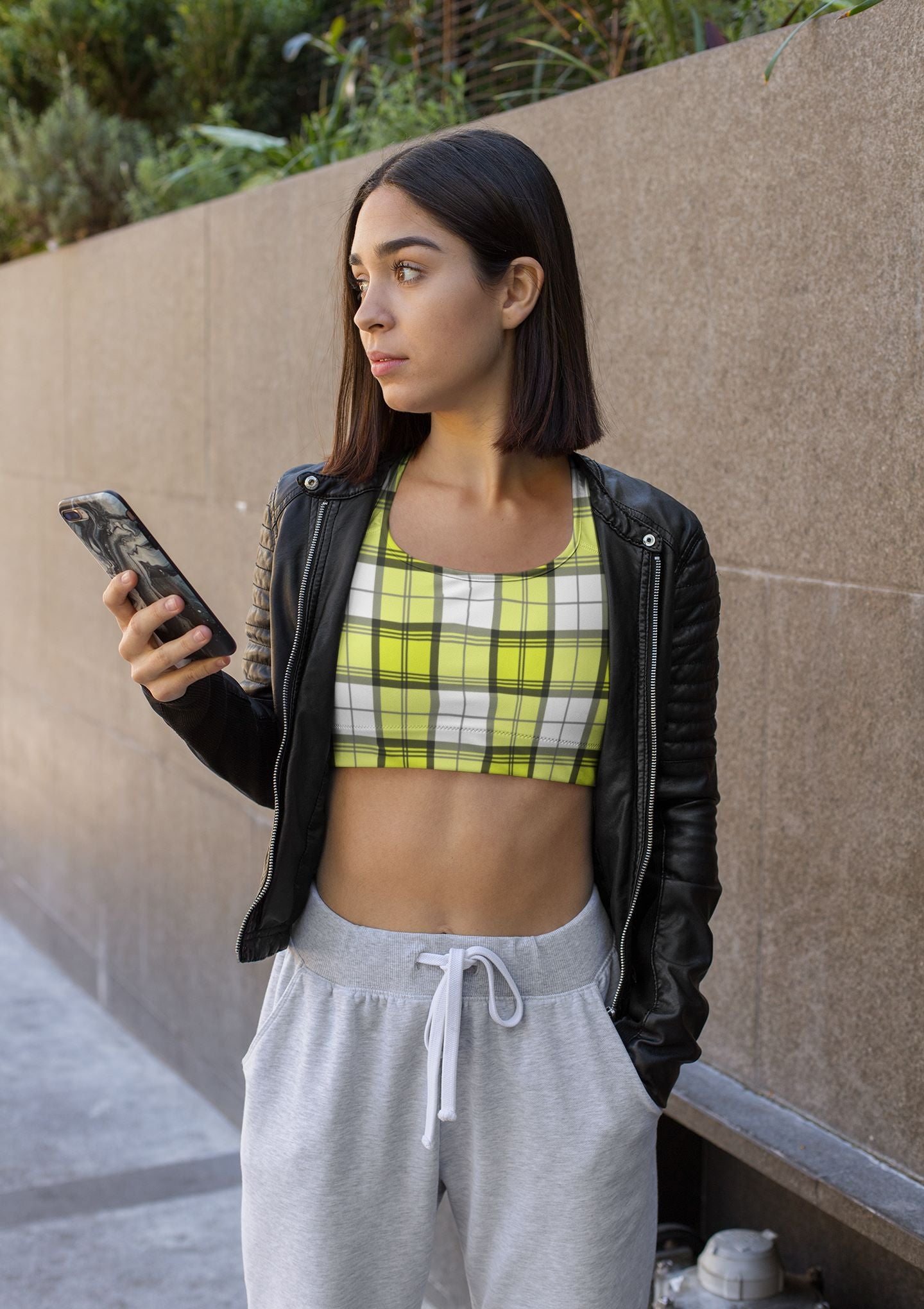 Yellow Pattern, Yellow Checks, Yellow Chequers, Chic Crop, Awesome Crop Top, Cool Fashion