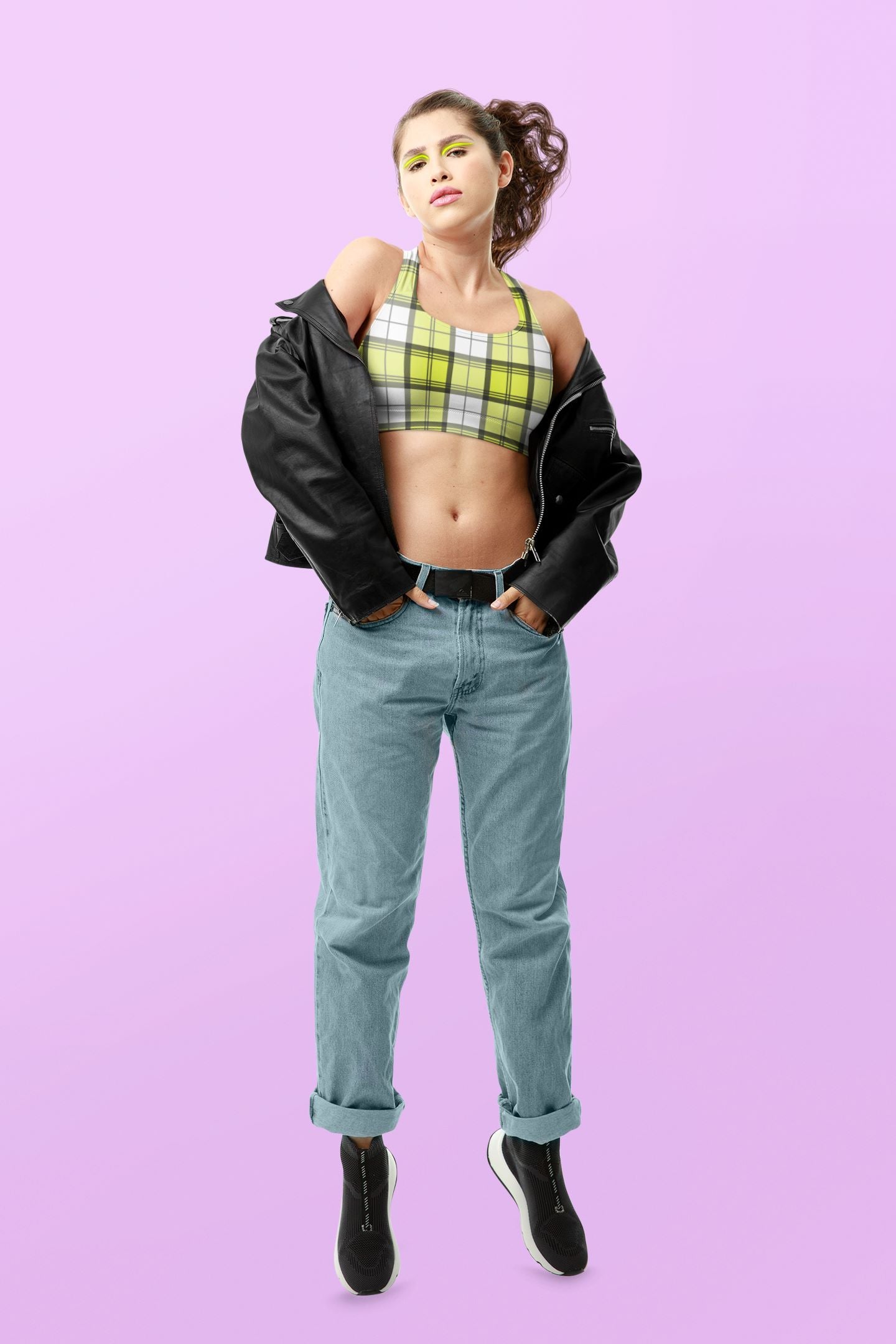 Yellow Pattern, Yellow Checks, Yellow Chequers, Chic Crop, Awesome Crop Top, Cool Fashion